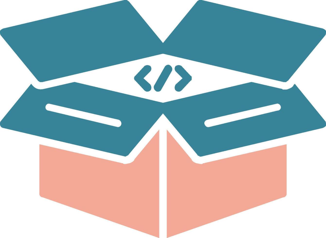 Open Box Glyph Two Color Icon vector