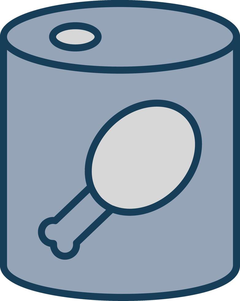 Canned Food Line Filled Grey Icon vector
