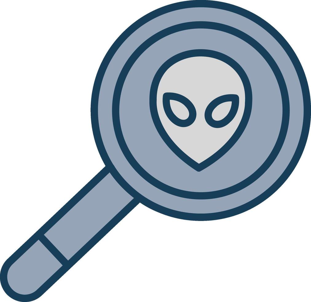 Aliens Line Filled Grey Icon vector