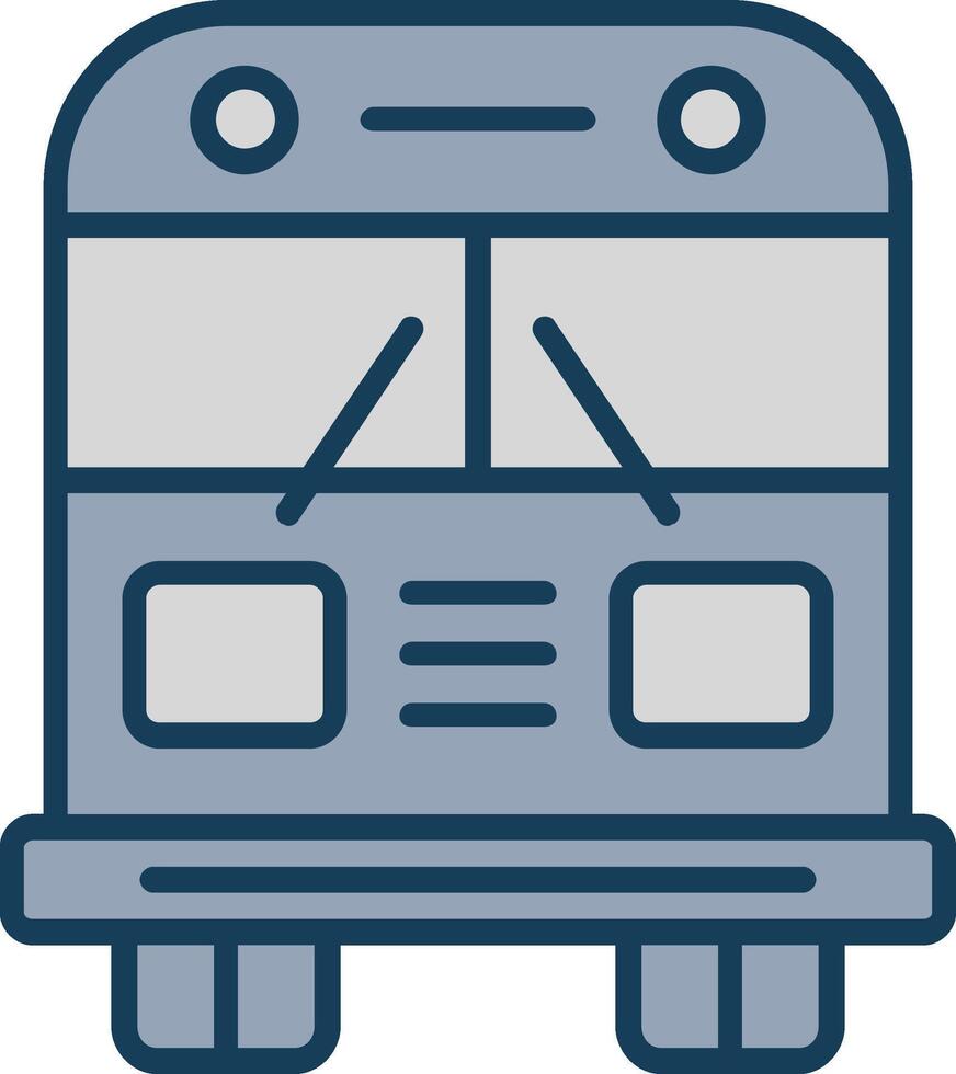 School Bus Line Filled Grey Icon vector
