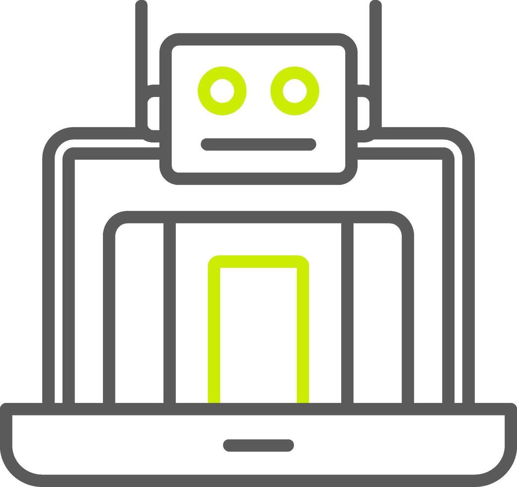 icono de línea de robot de dos colores vector