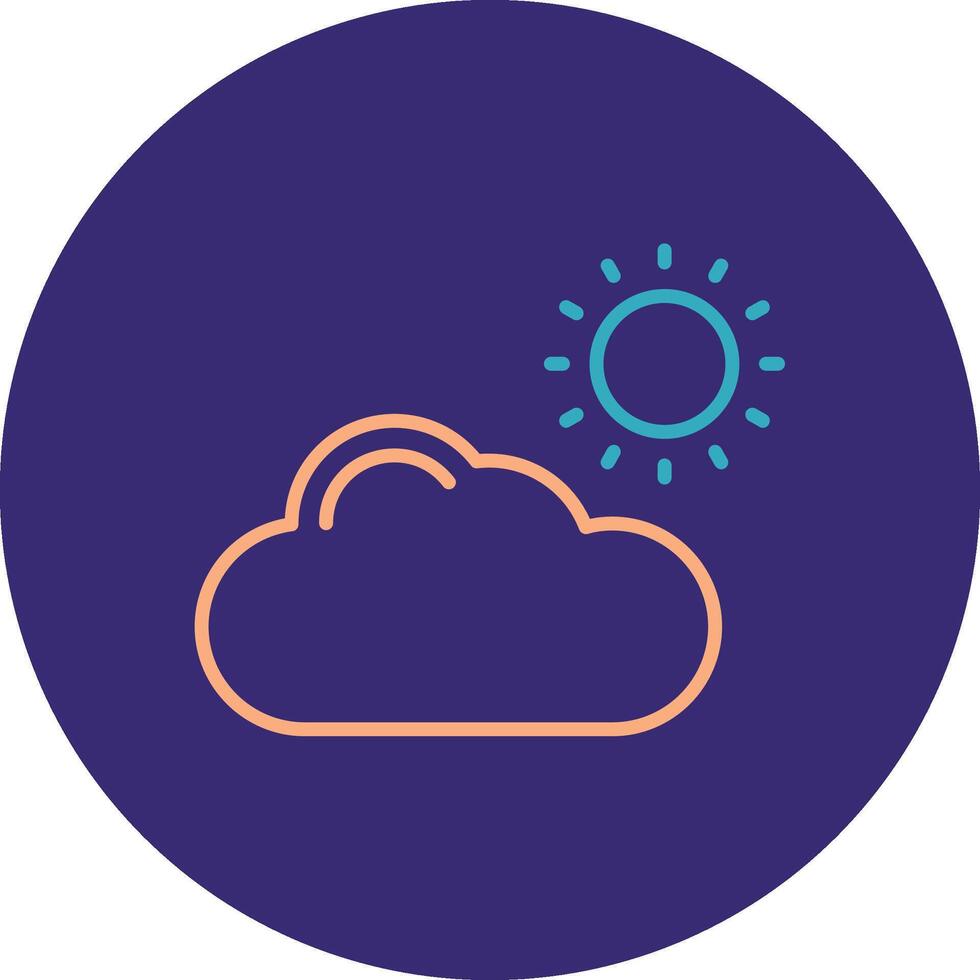 Cloud Line Two Color Circle Icon vector