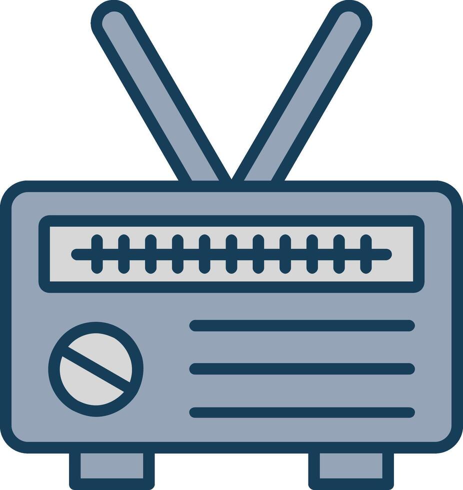 Radio Line Filled Grey Icon vector