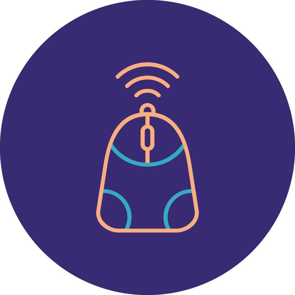 Mouse Line Two Color Circle Icon vector