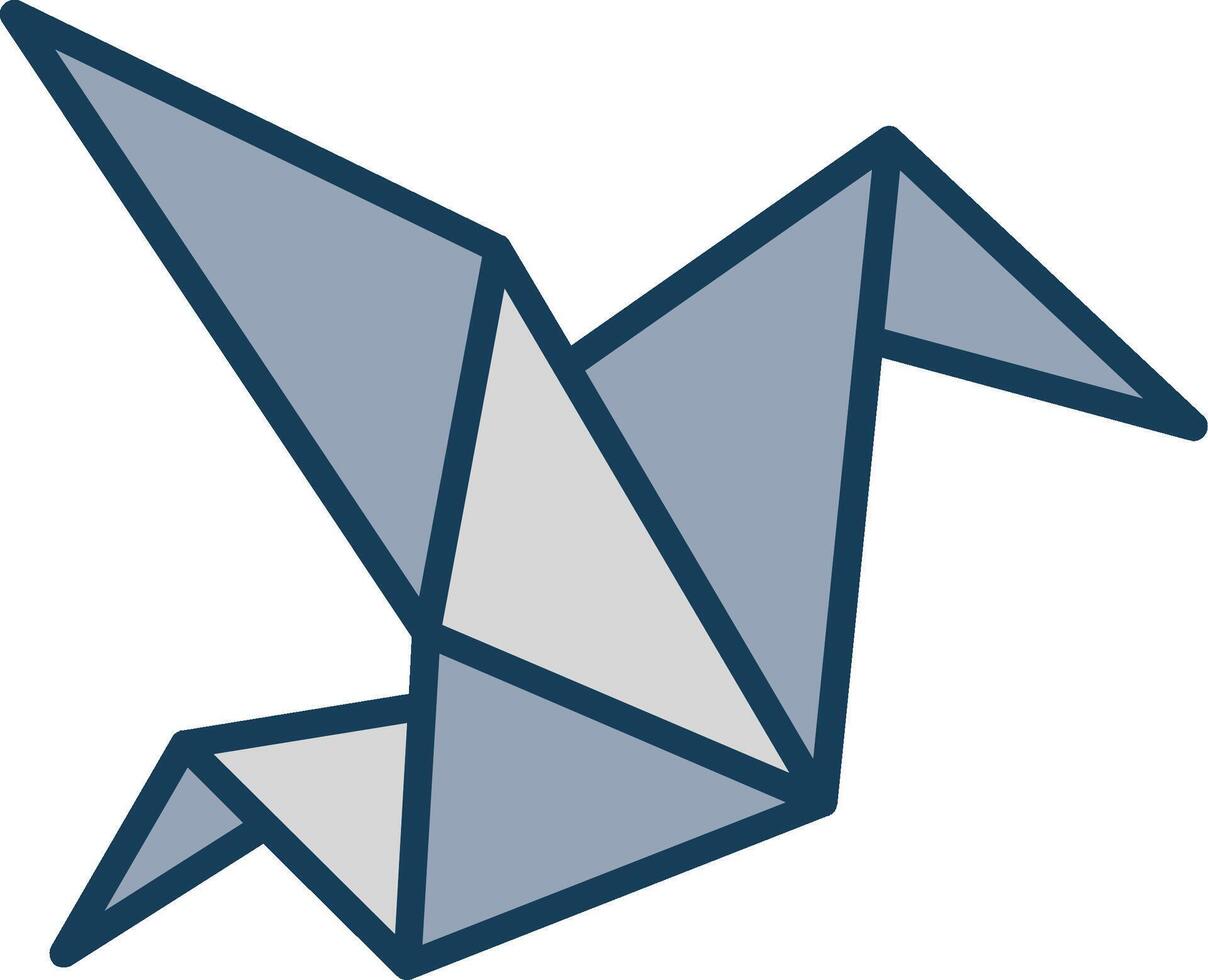 Origami Line Filled Grey Icon vector