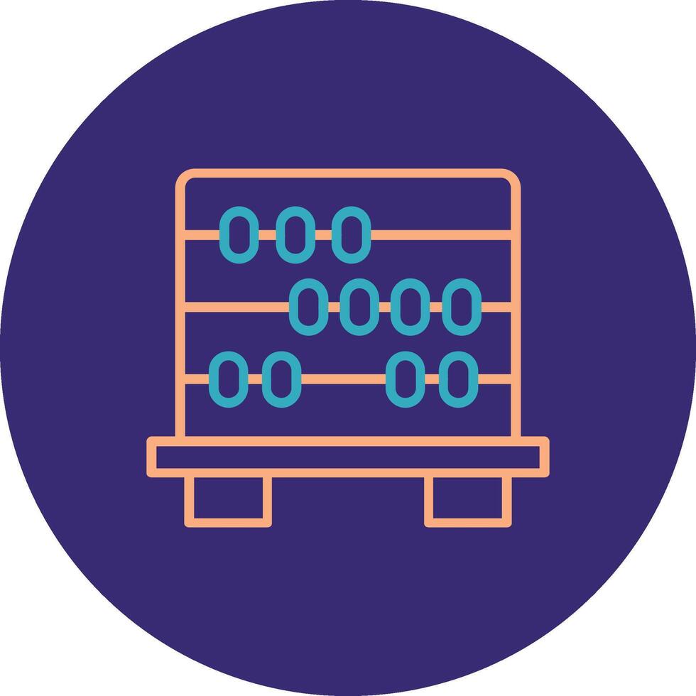 Abacus Line Two Color Circle Icon vector