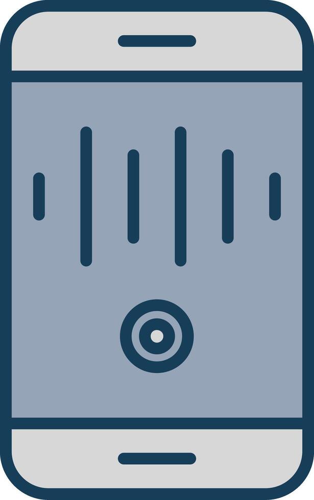 Voice Recording Line Filled Grey Icon vector