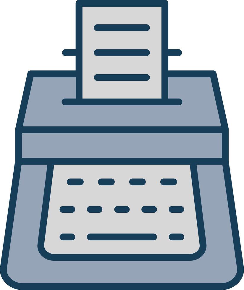 Typewriter Line Filled Grey Icon vector