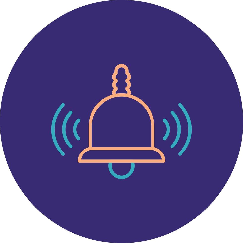 Bell Line Two Color Circle Icon vector