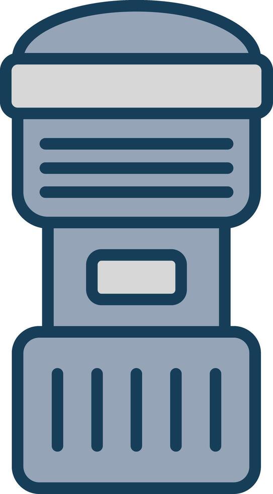 Camera Lens Line Filled Grey Icon vector