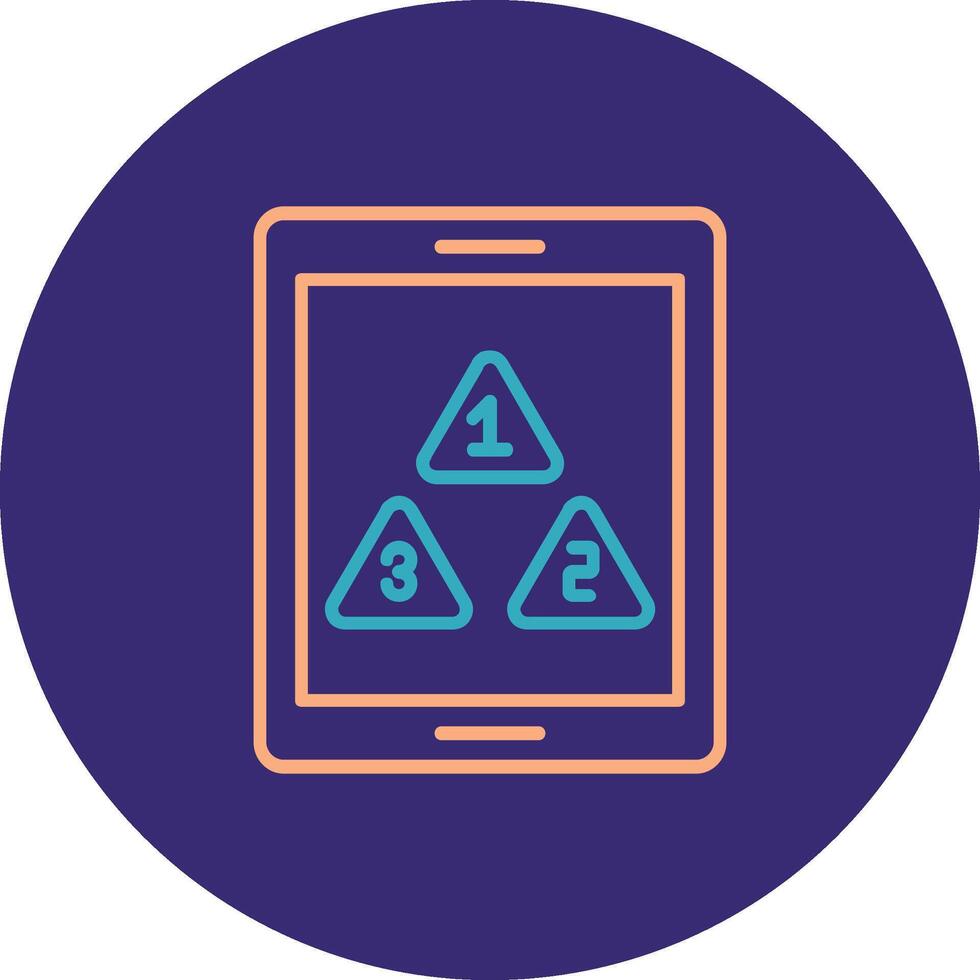 Tablet Line Two Color Circle Icon vector