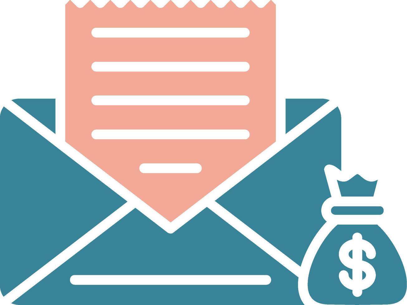 Envelope Glyph Two Color Icon vector