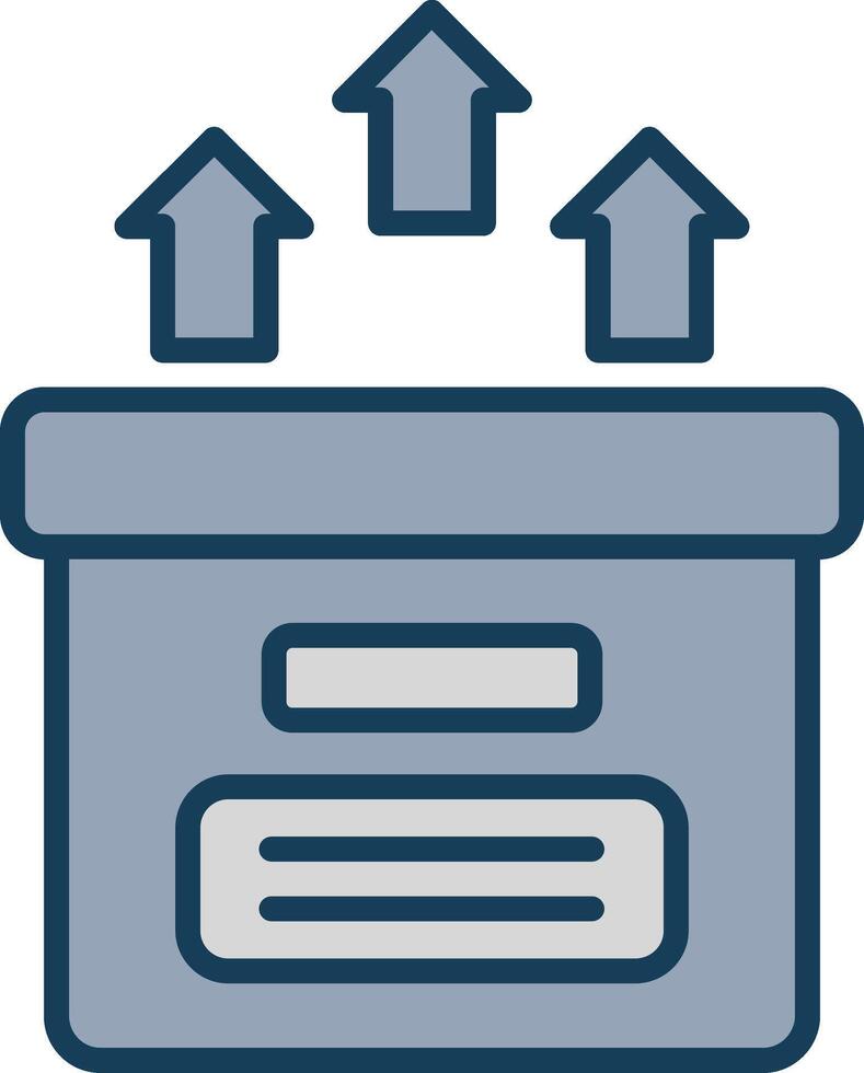 Storage Box Line Filled Grey Icon vector