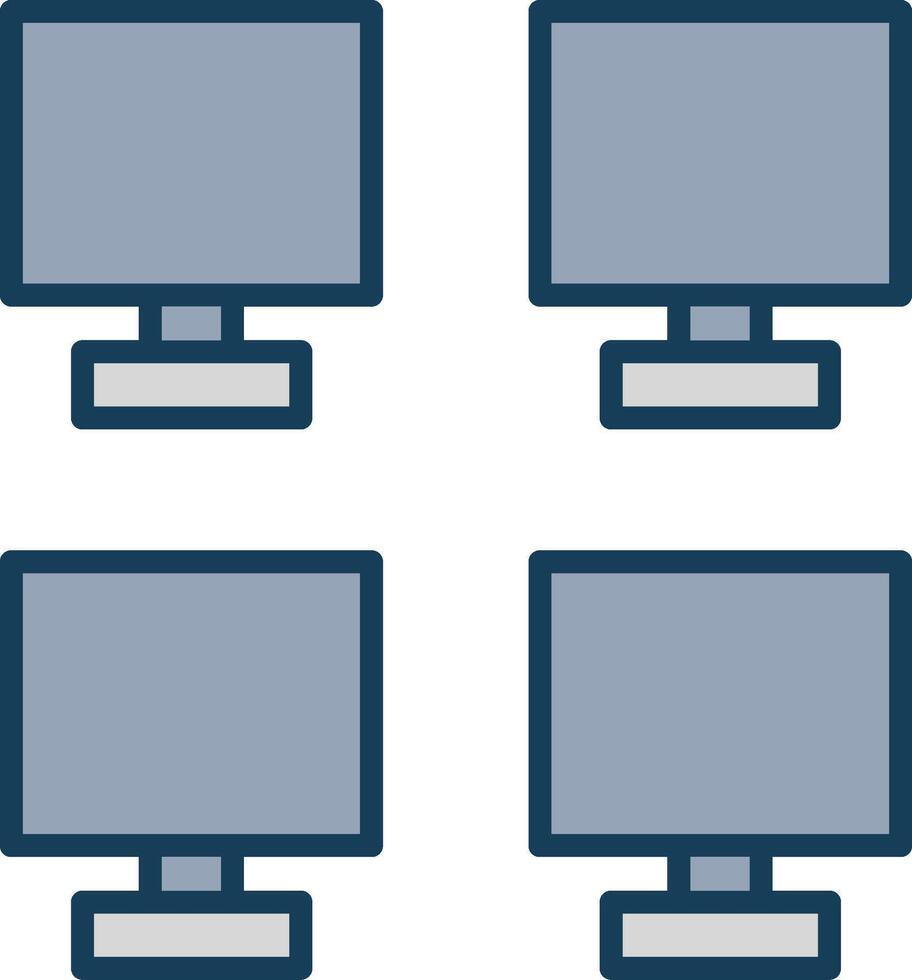 Monitors Line Filled Grey Icon vector