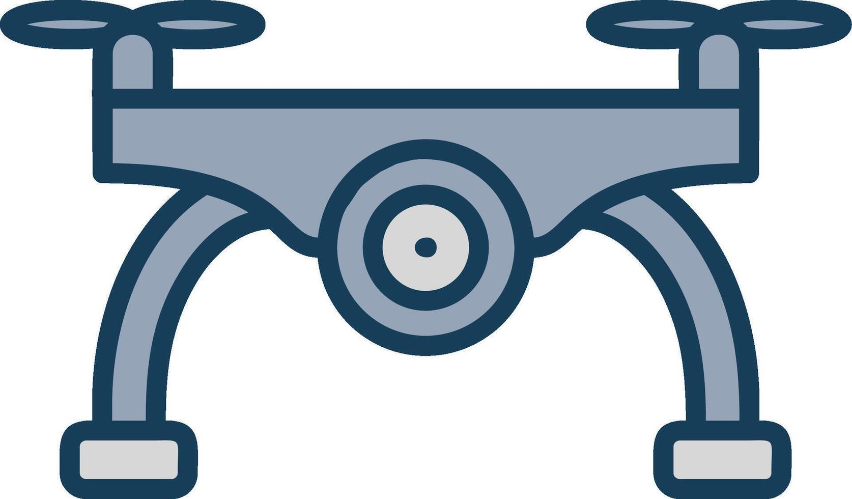 Camera Drone Line Filled Grey Icon vector