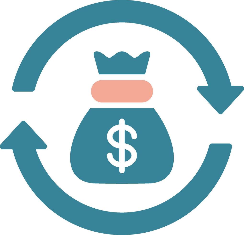 Return Of Investment Glyph Two Color Icon vector
