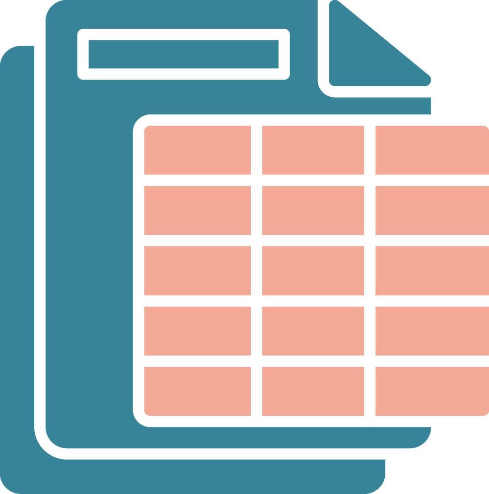 Spreadsheet Glyph Two Color Icon vector