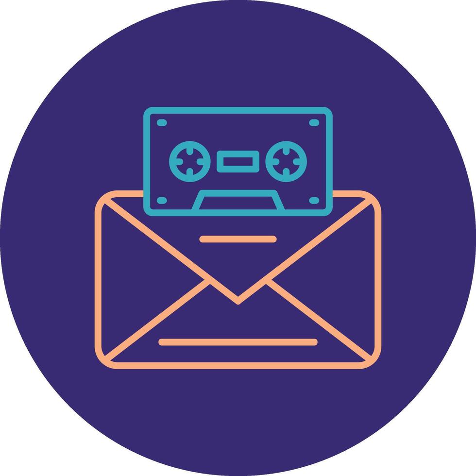 Voice Mail Line Two Color Circle Icon vector