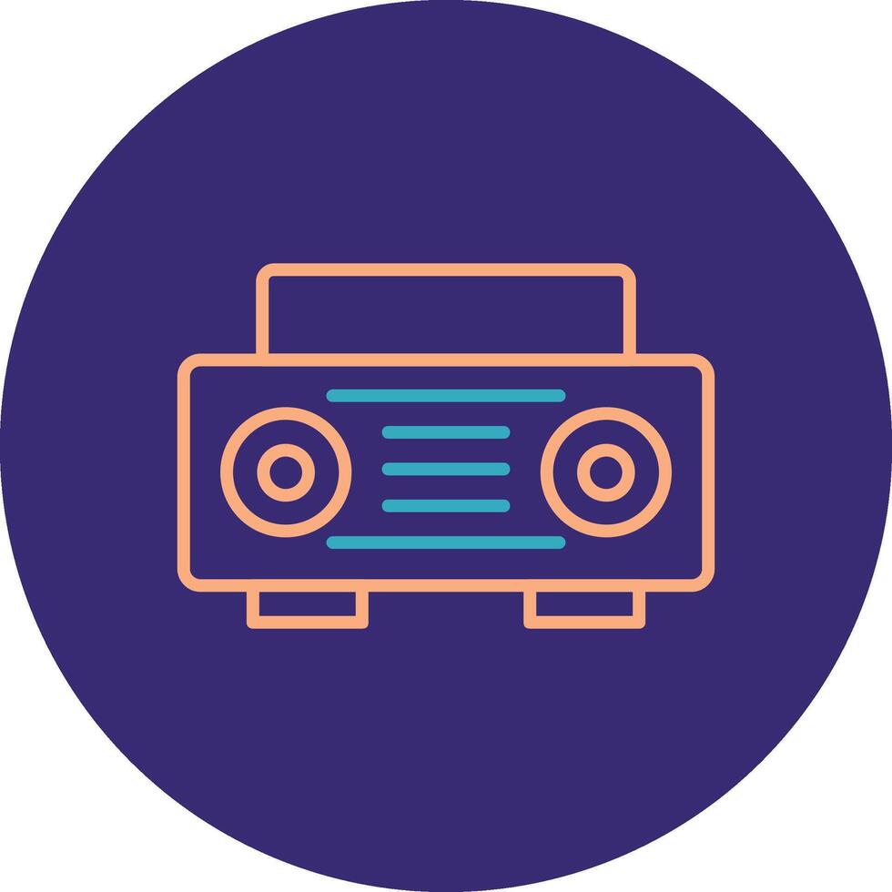 Radio Line Two Color Circle Icon vector