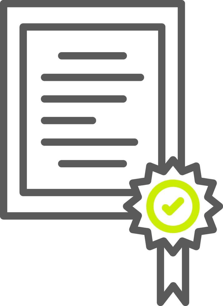 Certificate Line Two Color Icon vector