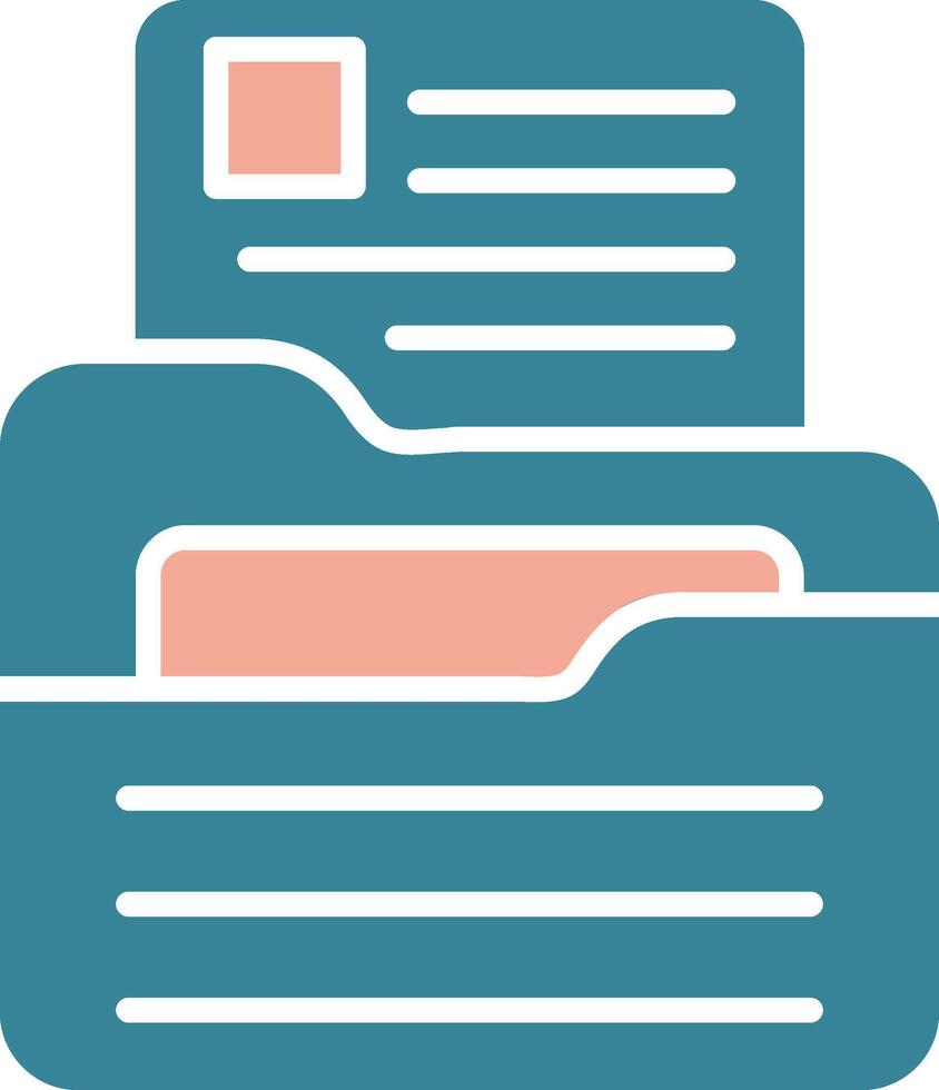 Portfolio Folder Glyph Two Color Icon vector