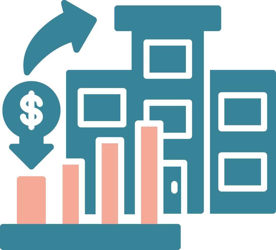 Market Investment Glyph Two Color Icon vector