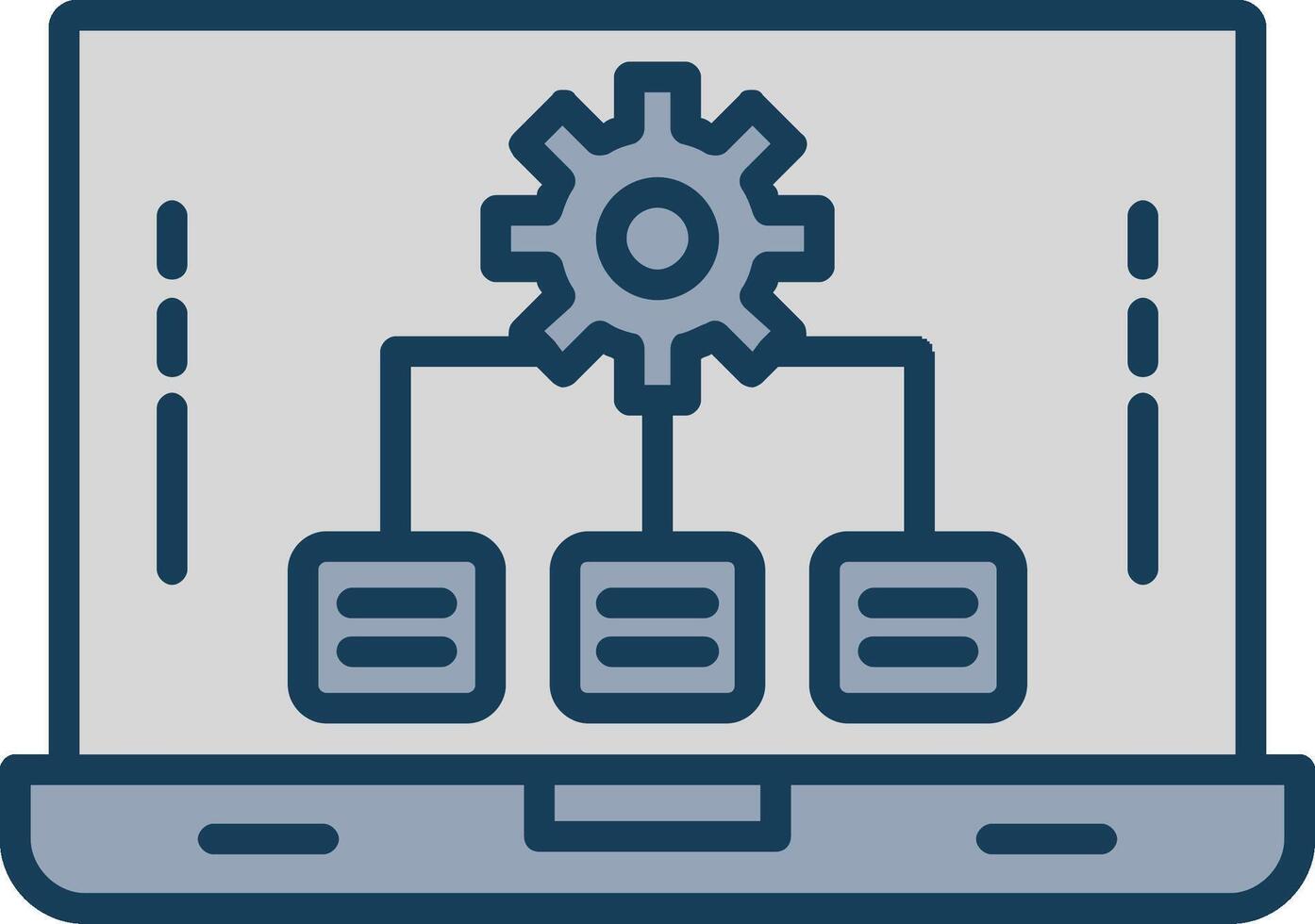 Laptop Line Filled Grey Icon vector