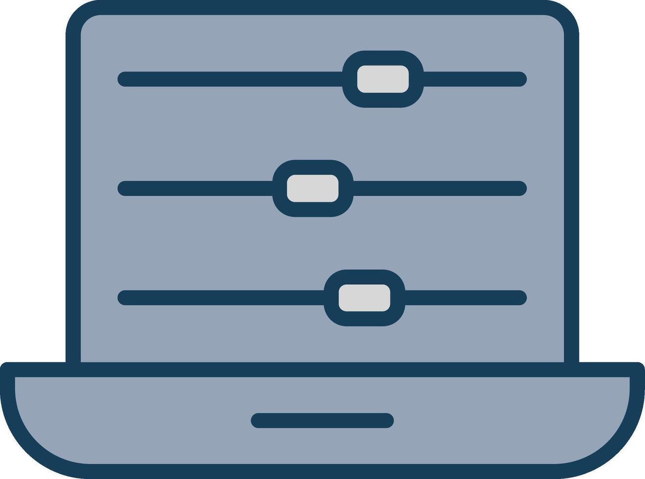 Sliders Line Filled Grey Icon vector
