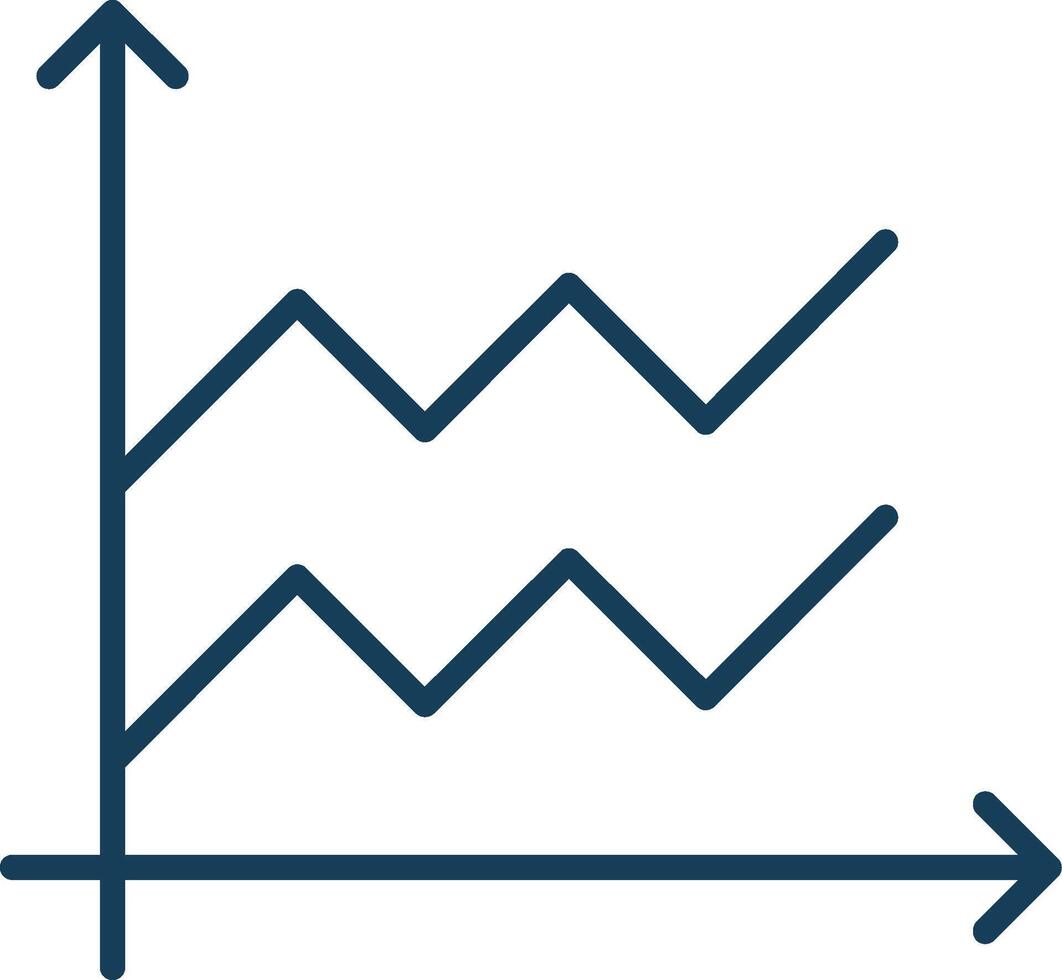 Area Graph Line Filled Grey Icon vector