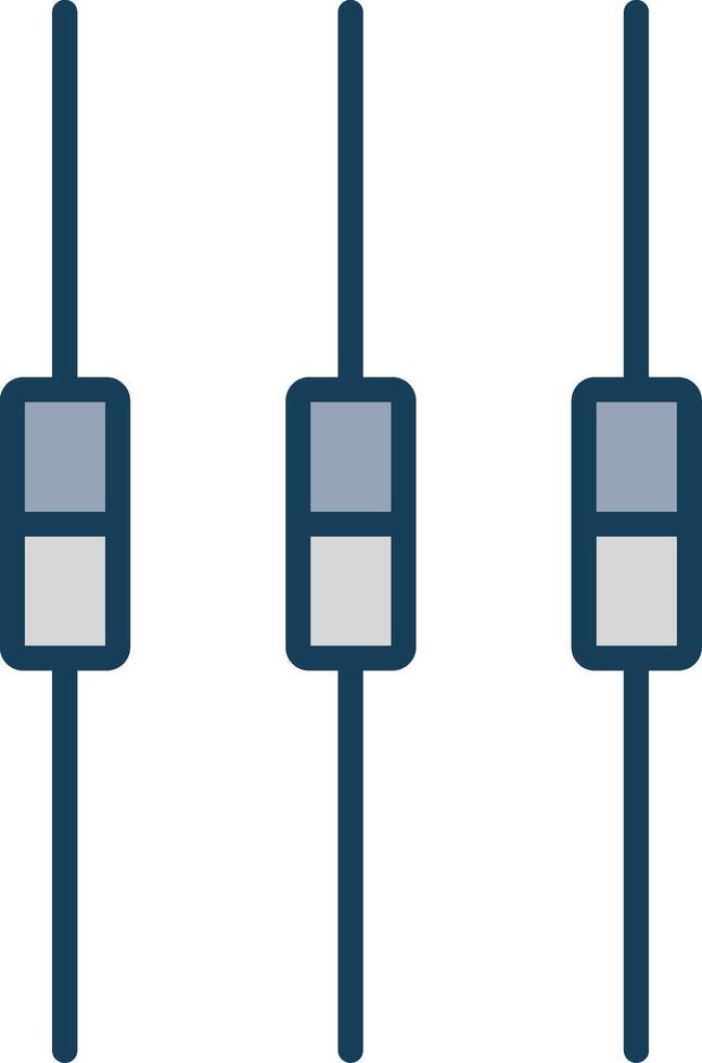 Box Plot Line Filled Grey Icon vector