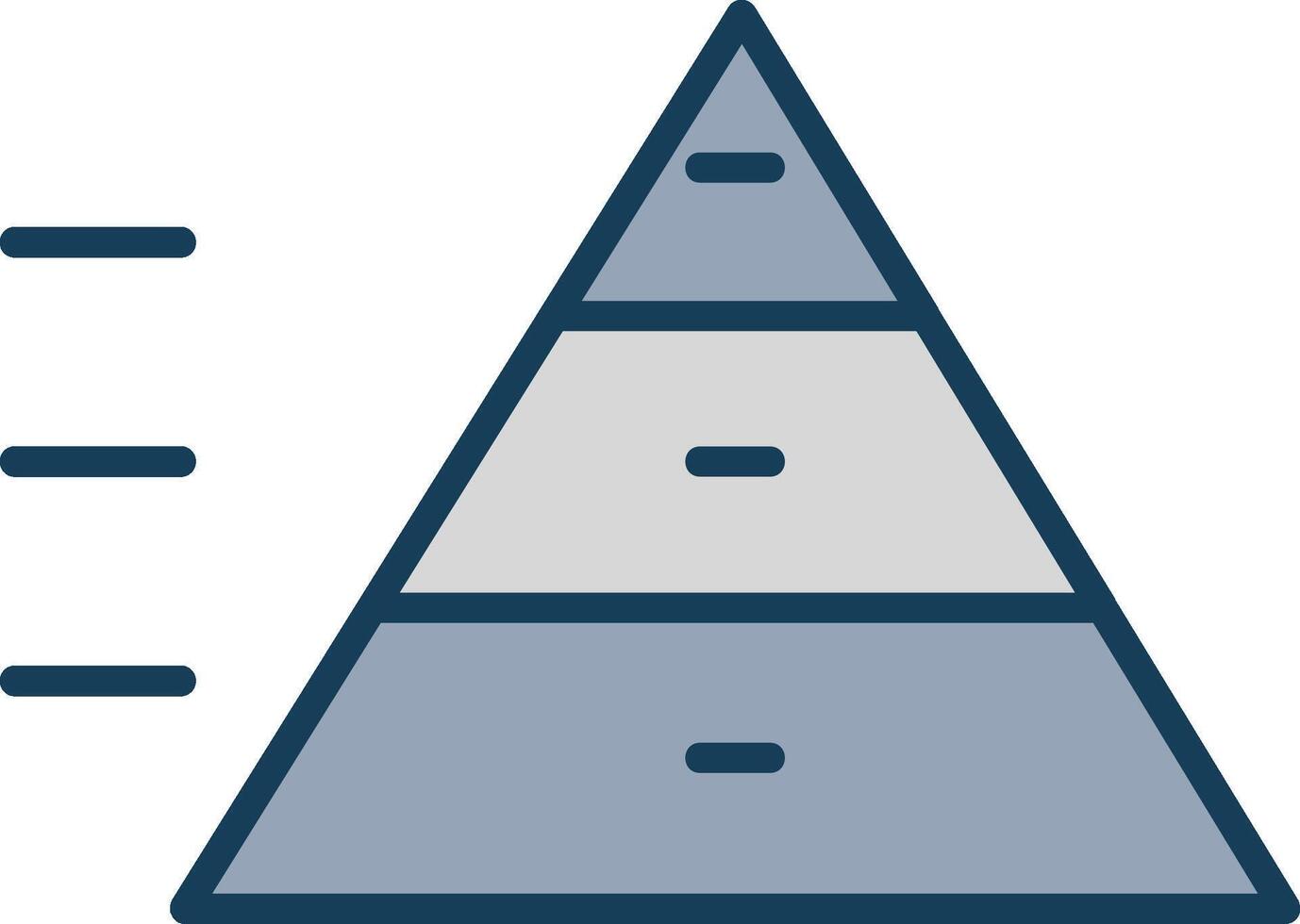 Pyramid Chart Line Filled Grey Icon vector