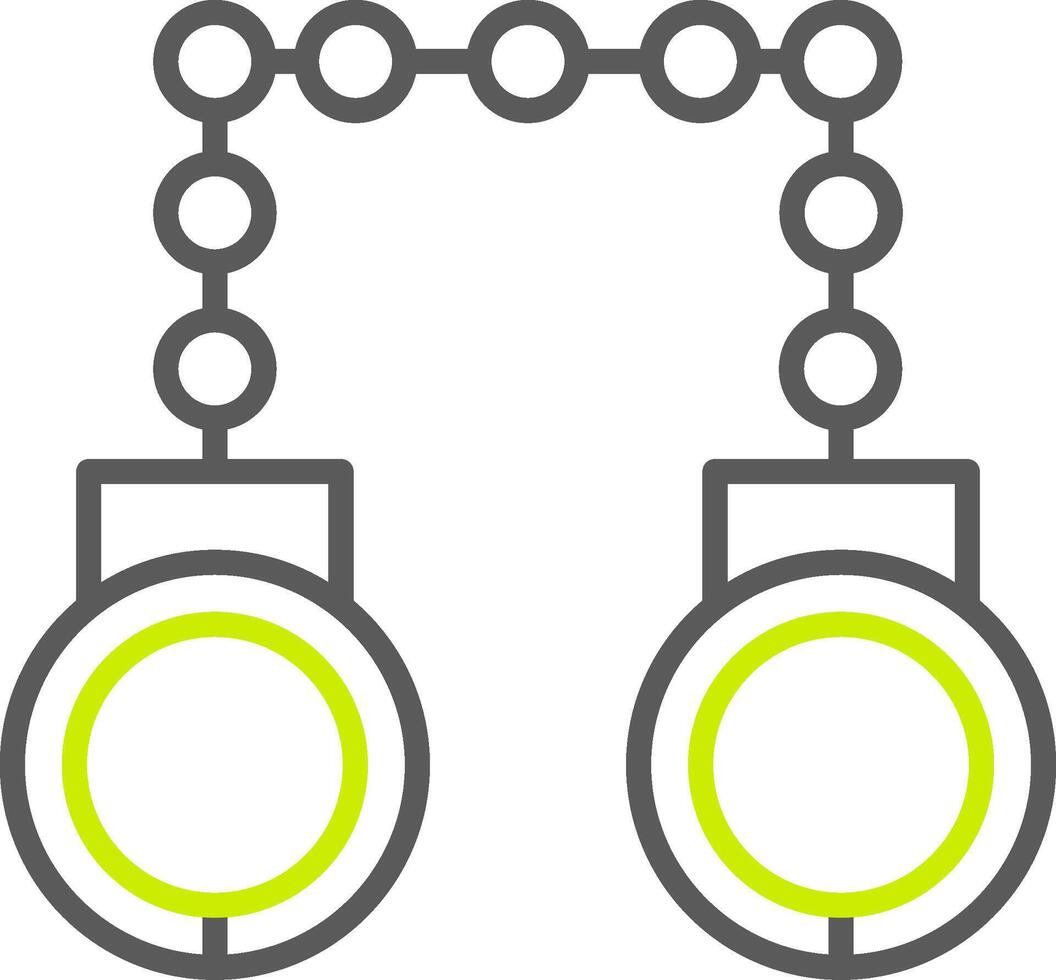 Hand Cuffs Line Two Color Icon vector