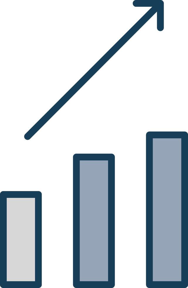 Arrow Chart Line Filled Grey Icon vector