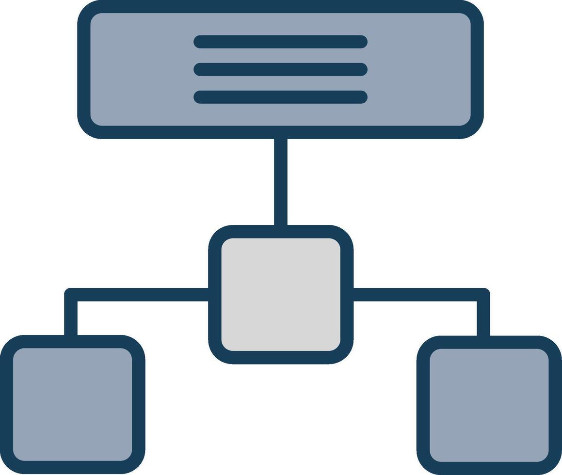 Hierarchical Structure Line Filled Grey Icon vector