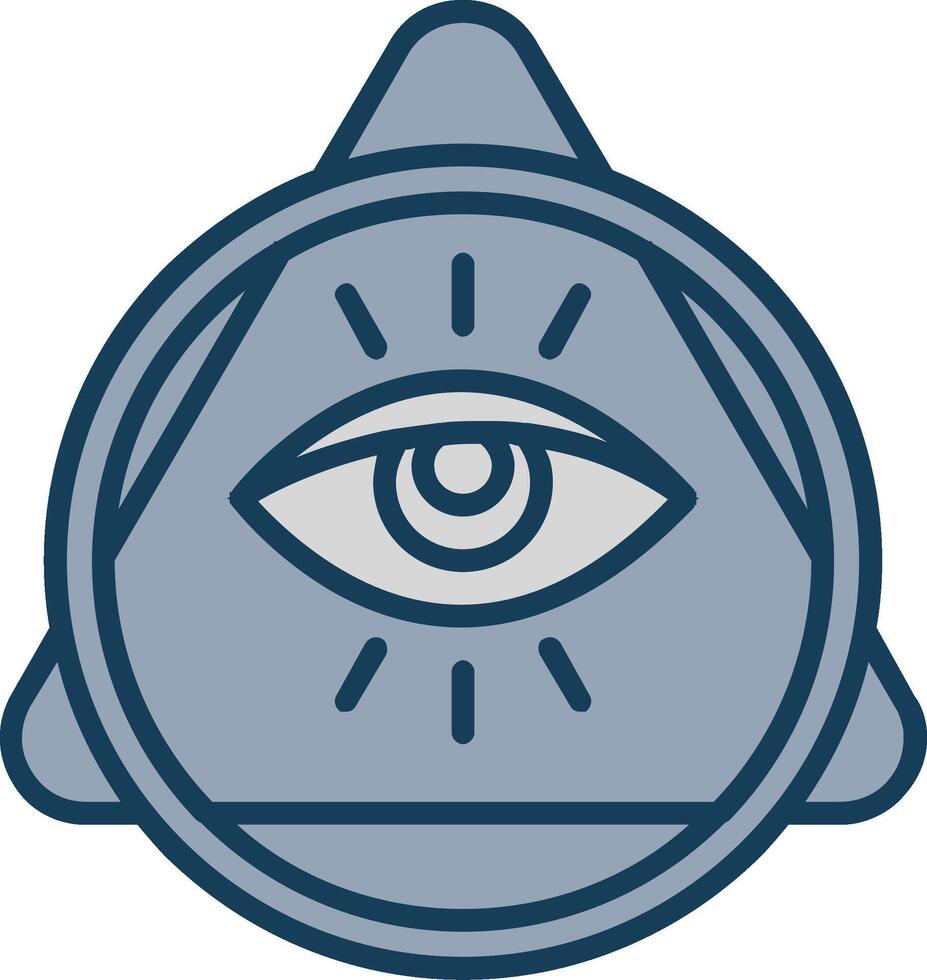 ojo de providencia línea lleno gris icono vector