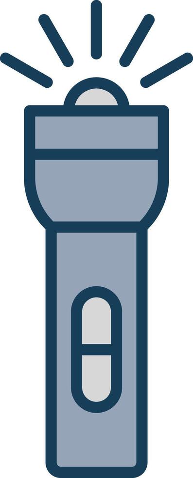 Flashlight Line Filled Grey Icon vector