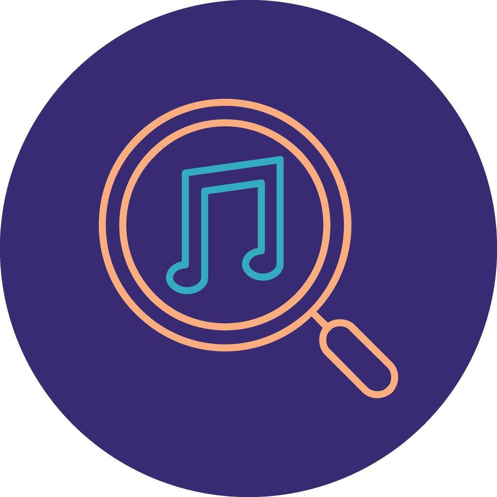 Music Note Line Two Color Circle Icon vector