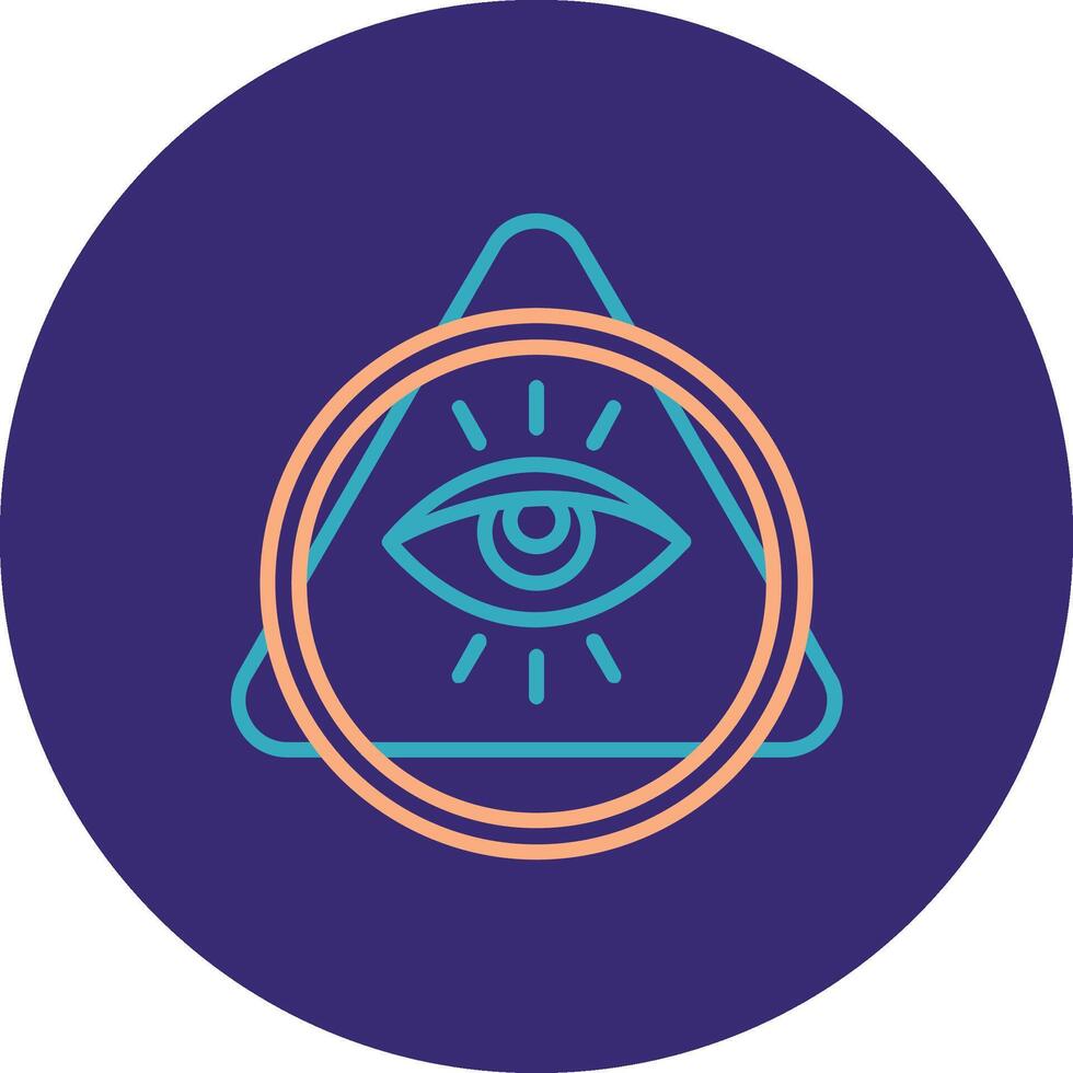 Eye Of Providence Line Two Color Circle Icon vector