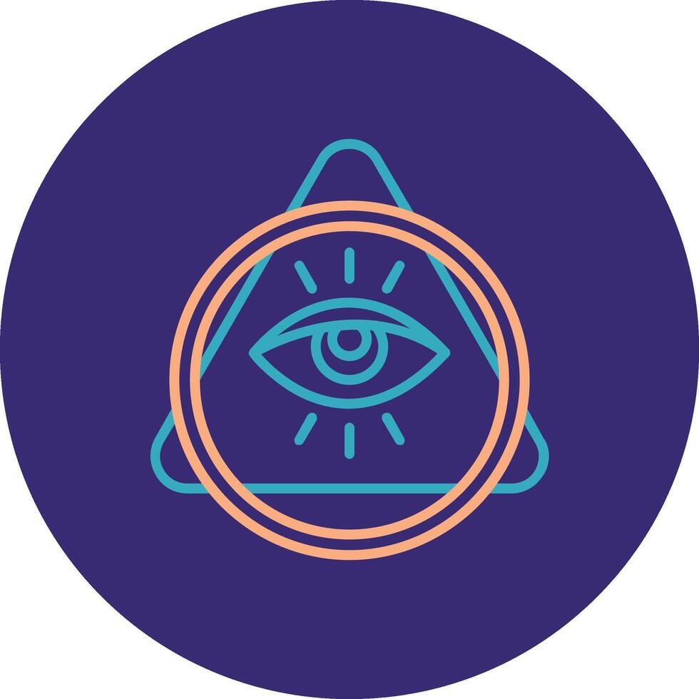 Eye Of Providence Line Two Color Circle Icon vector