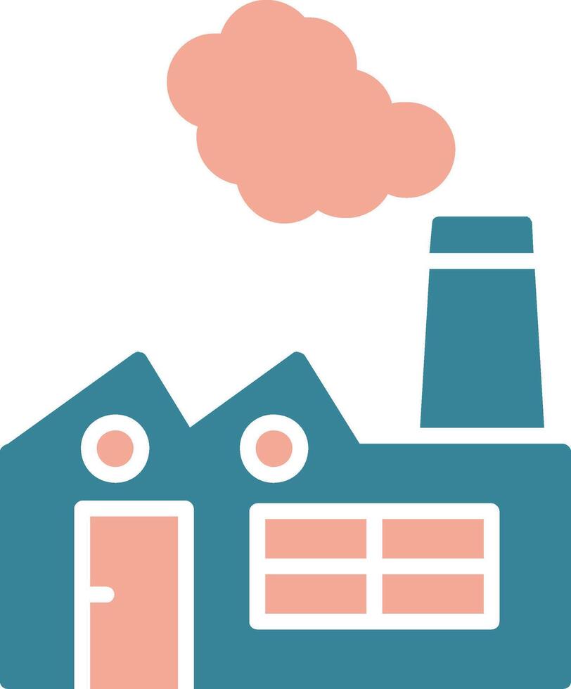 Factory Glyph Two Color Icon vector