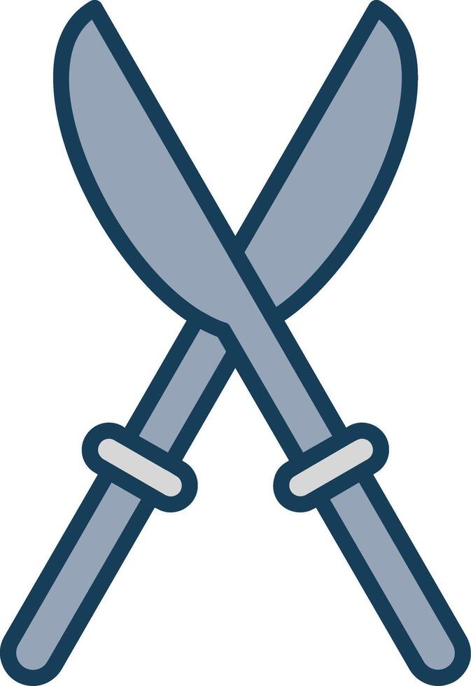 Pruning Shears Line Filled Grey Icon vector