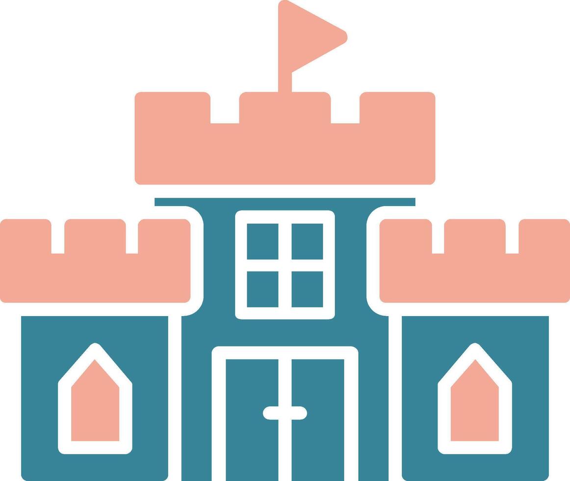 Castle Glyph Two Color Icon vector