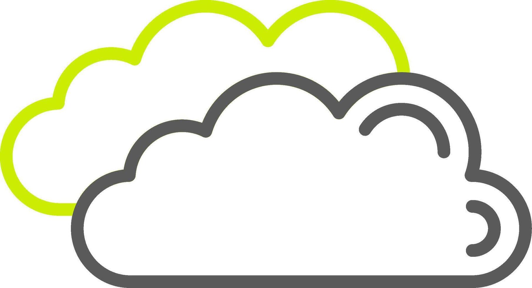 nubes línea dos color icono vector