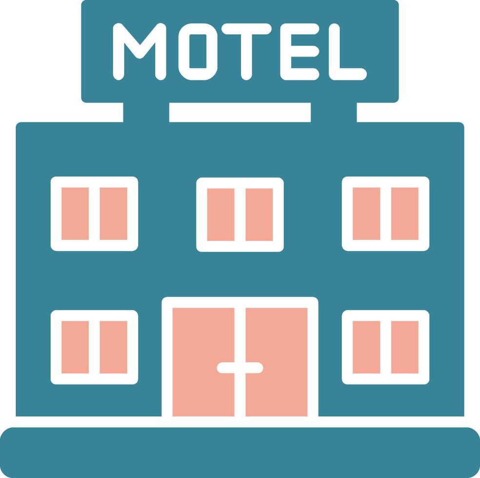 Motel Glyph Two Color Icon vector