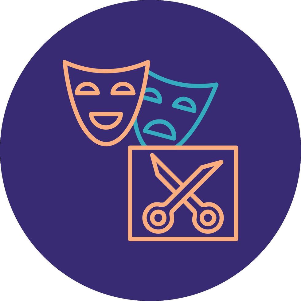 Drama Line Two Color Circle Icon vector