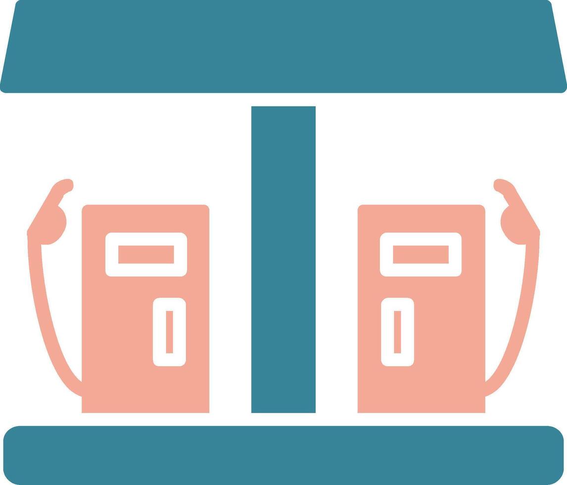 Gas Station Glyph Two Color Icon vector