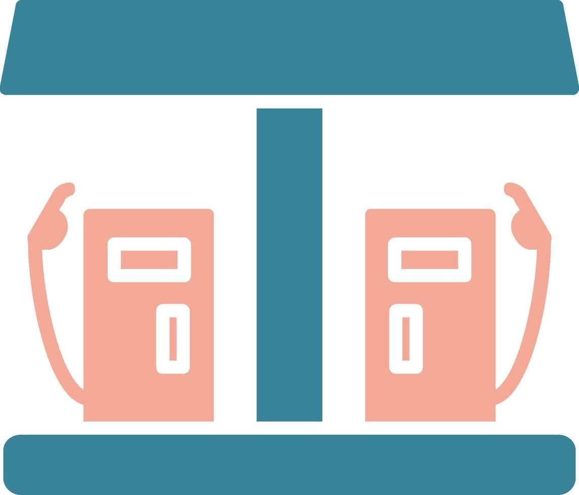 Gas Station Glyph Two Color Icon vector