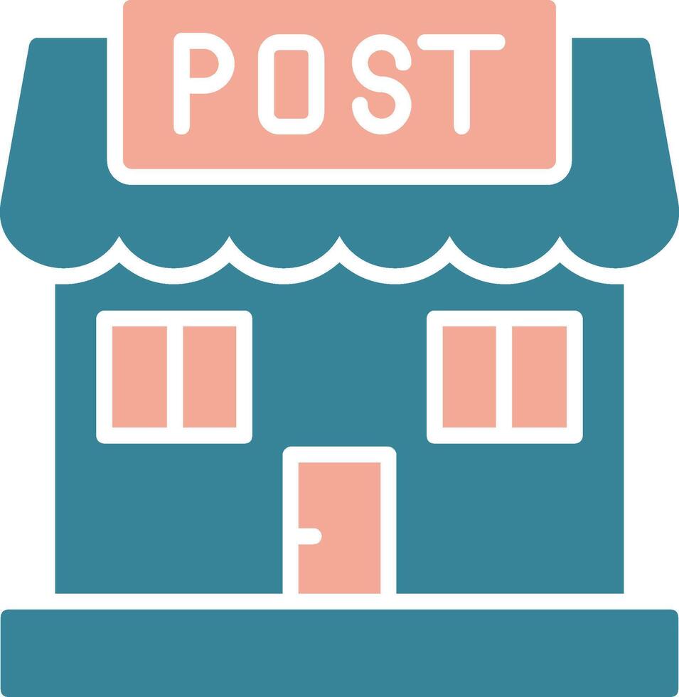 Post Office Glyph Two Color Icon vector