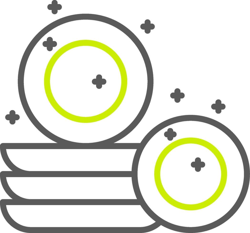 Dishes Line Two Color Icon vector