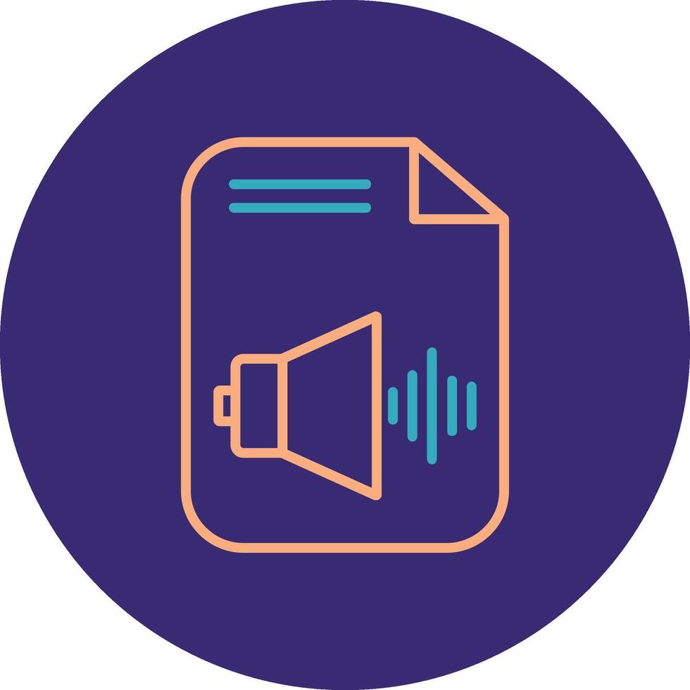 Audio File Line Two Color Circle Icon vector